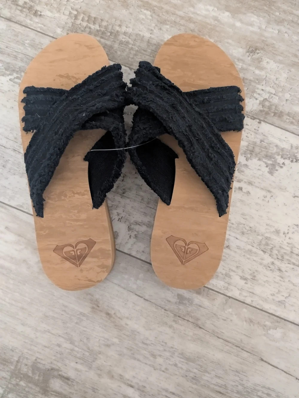 Roxy Black Crisscross Slide Sandals NWOT